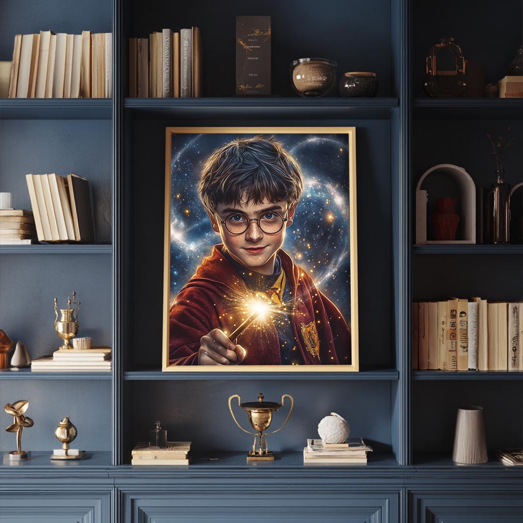 Custom Wizard Portrait – Harry Potter Style Character Art | Magical Digital Download