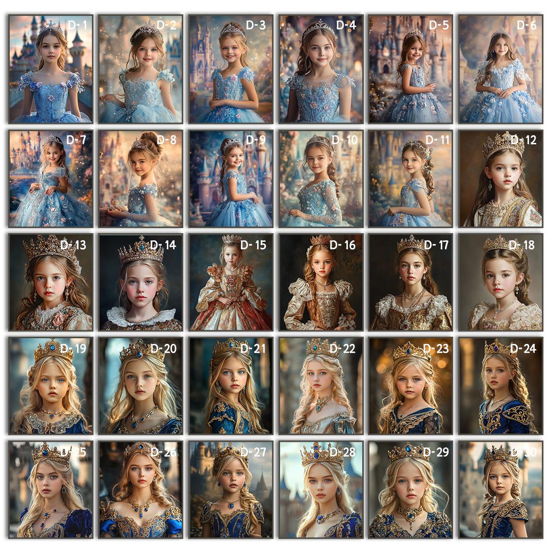 Princess Wall Art for Girls – Cute Cartoon Baby Girl Print | Digital Nursery Download