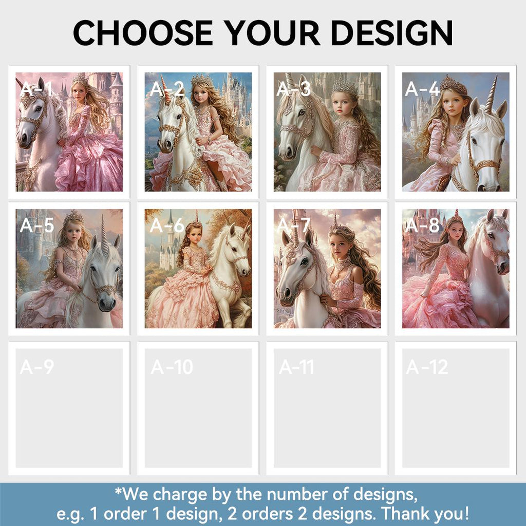 Princess Wall Art for Girls – Cute Cartoon Baby Girl Print | Digital Nursery Download