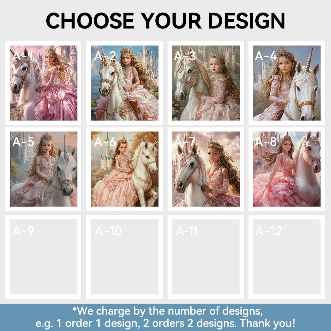 Princess Wall Art for Girls – Cute Cartoon Baby Girl Print | Digital Nursery Download