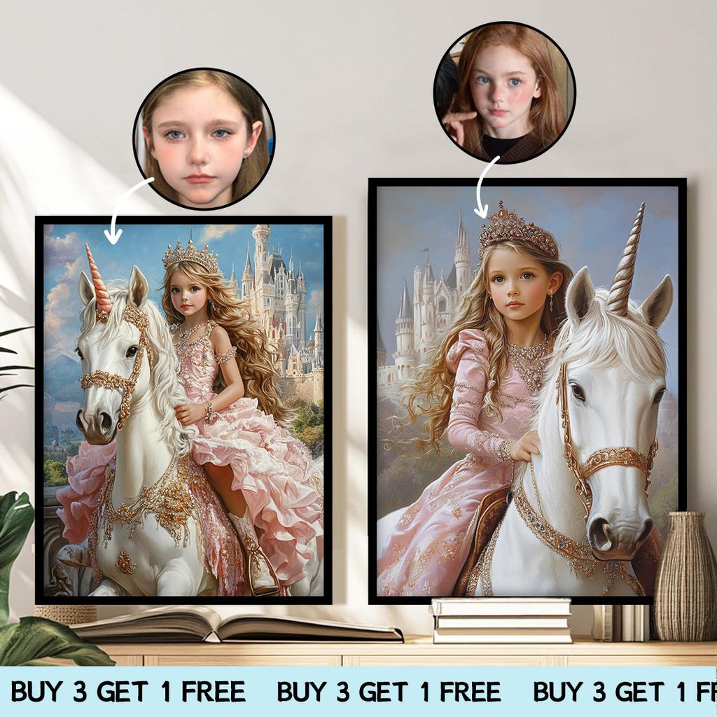 Princess Wall Art for Girls – Cute Cartoon Baby Girl Print | Digital Nursery Download