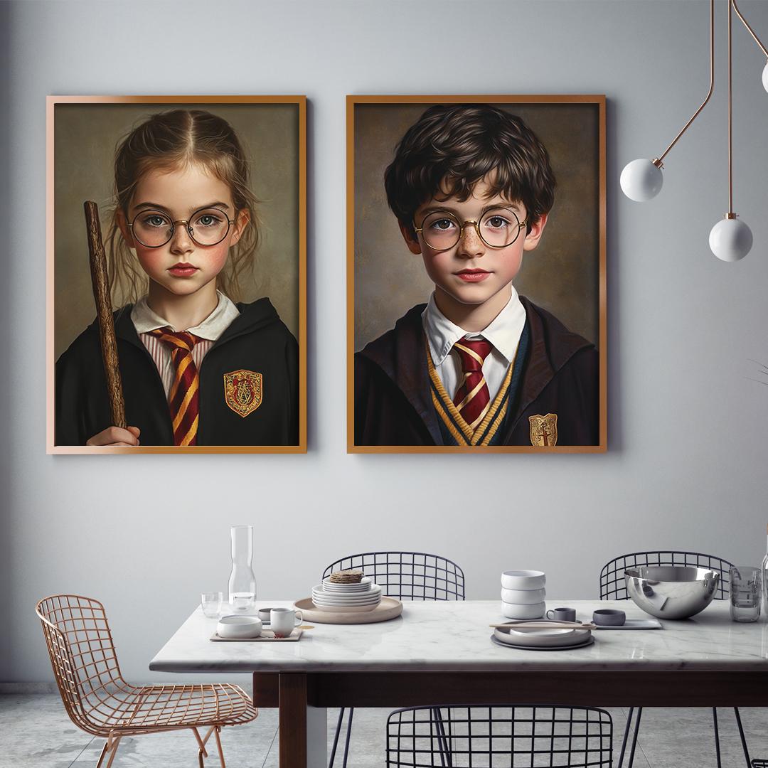 Custom Wizard Portrait – Harry Potter Inspired Art | Magical Character Digital Download