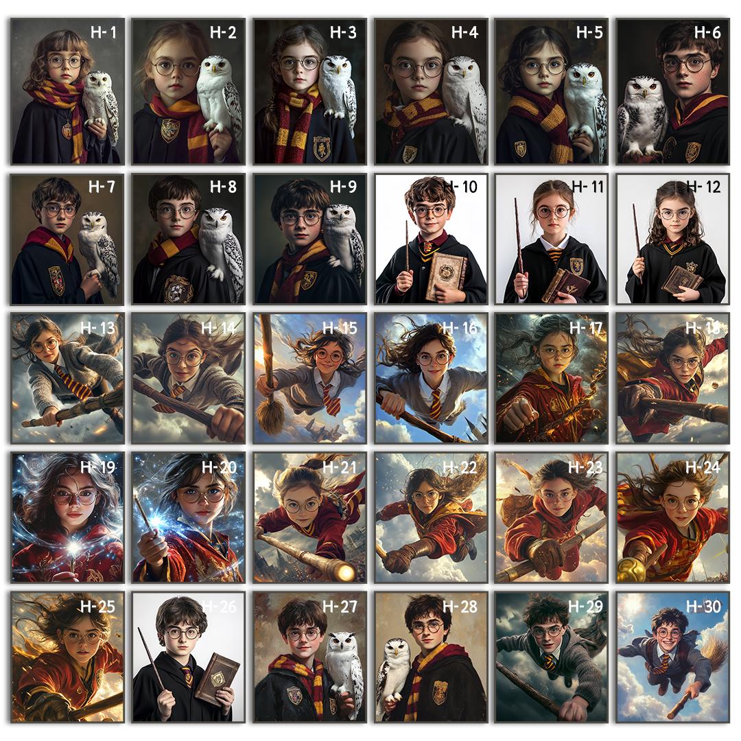 Custom Wizard Portrait – Harry Potter Inspired Art | Magical Character Digital Download