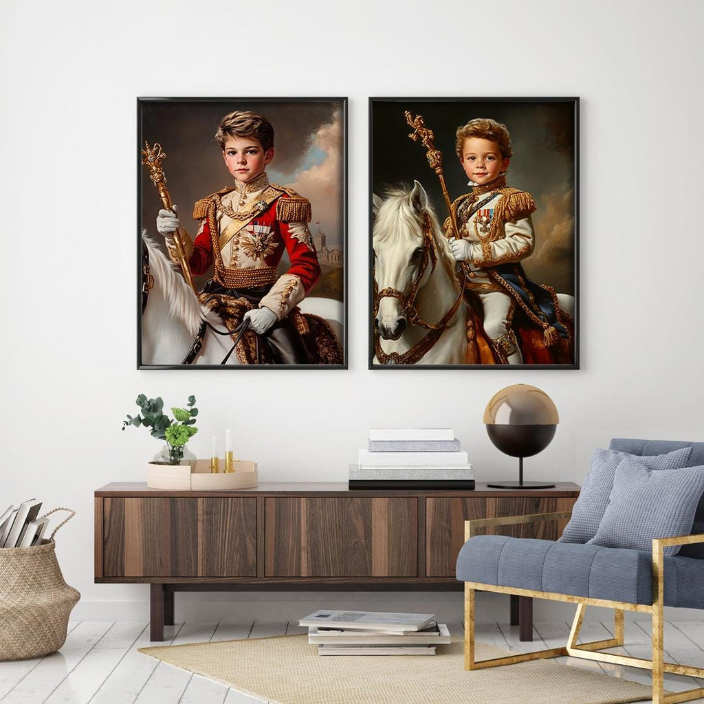 Royal Prince Portrait for Boys – Custom Noble Illustration | Digital Nursery Download