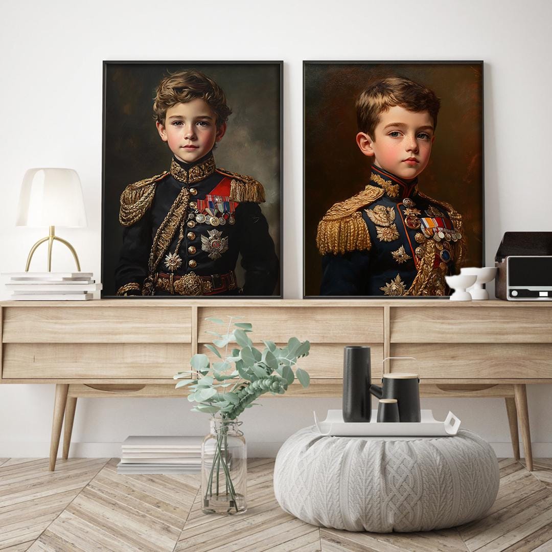 Royal Prince Portrait for Boys – Custom Noble Illustration | Digital Nursery Download
