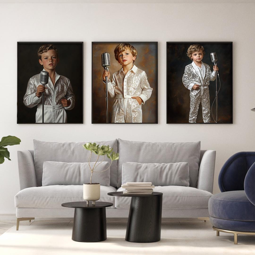 Custom Elvis-Style Portrait – Rock ’n’ Roll Character Art | Retro Digital Download Gift