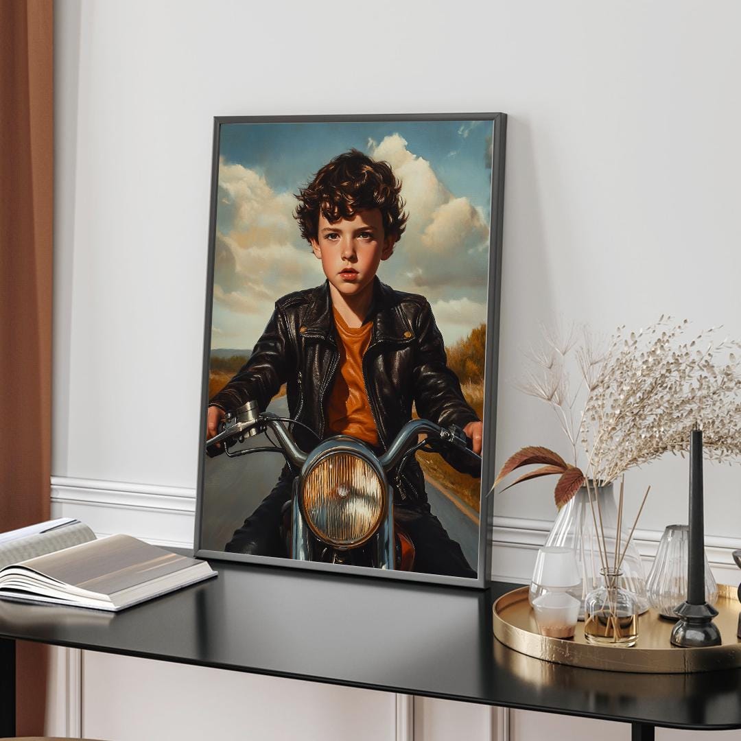 Custom Motorcycle Rider Portrait – Biker Character Art | Digital Download