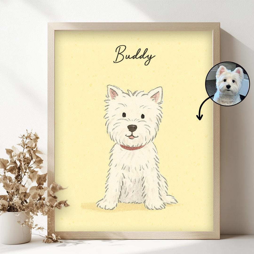 Custom Pet Portrait – Colorful Comic Style | Cartoon Dog Art Digital Download