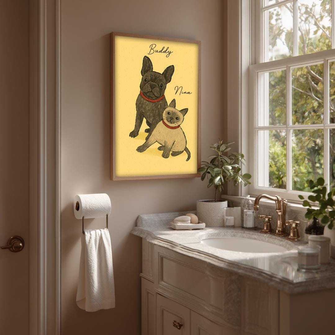 Custom Pet Portrait – Colorful Comic Style | Cartoon Dog Art Digital Download