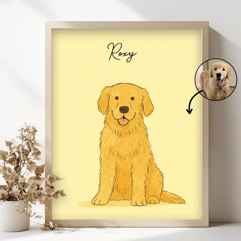 Custom Pet Portrait – Colorful Comic Style | Cartoon Dog Art Digital Download