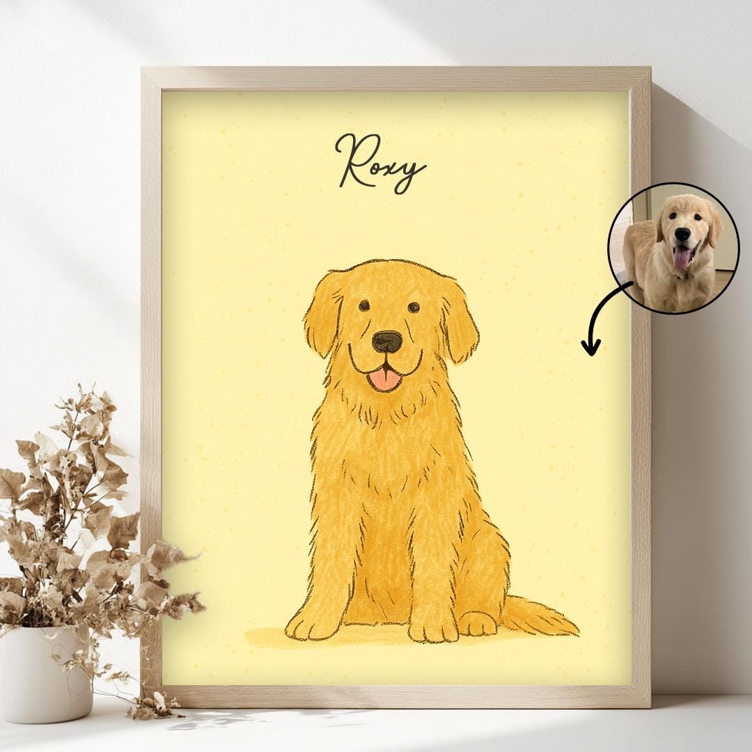Custom Pet Portrait – Colorful Comic Style | Cartoon Dog Art Digital Download
