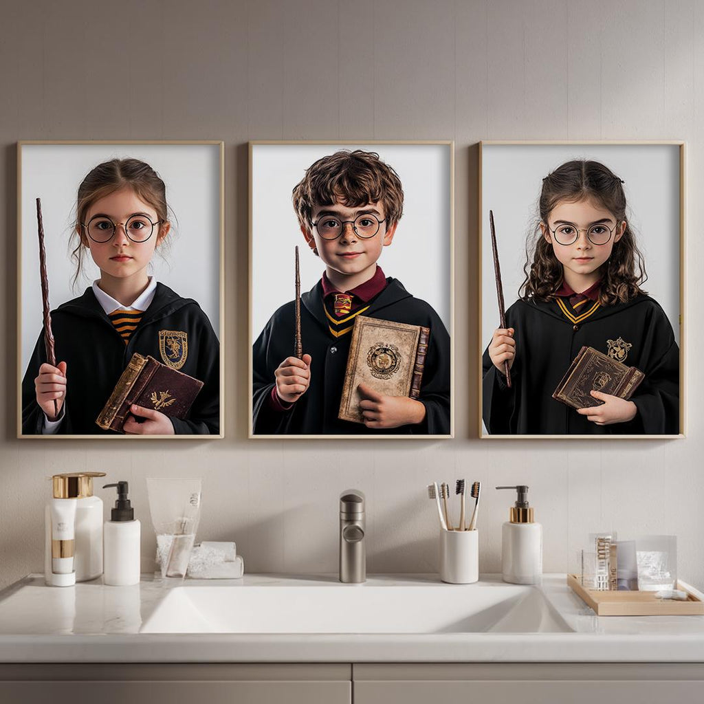 Custom Wizard Portrait – Harry Potter Style Character Art | Magical Digital Download