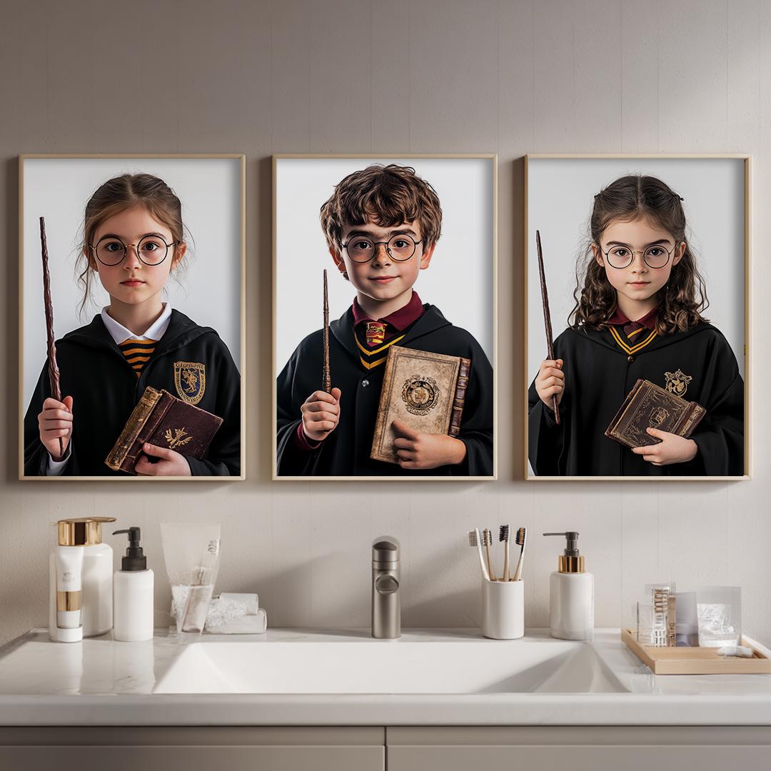 Custom Wizard Portrait – Harry Potter Style Character Art | Magical Digital Download