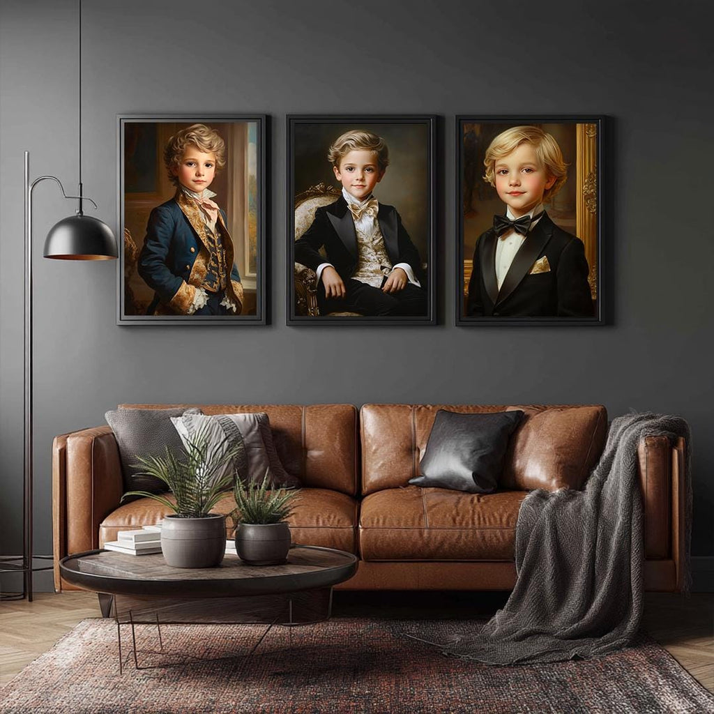 Royal Boy Portrait – Custom Noble Gentleman Illustration for Kids | Digital Download