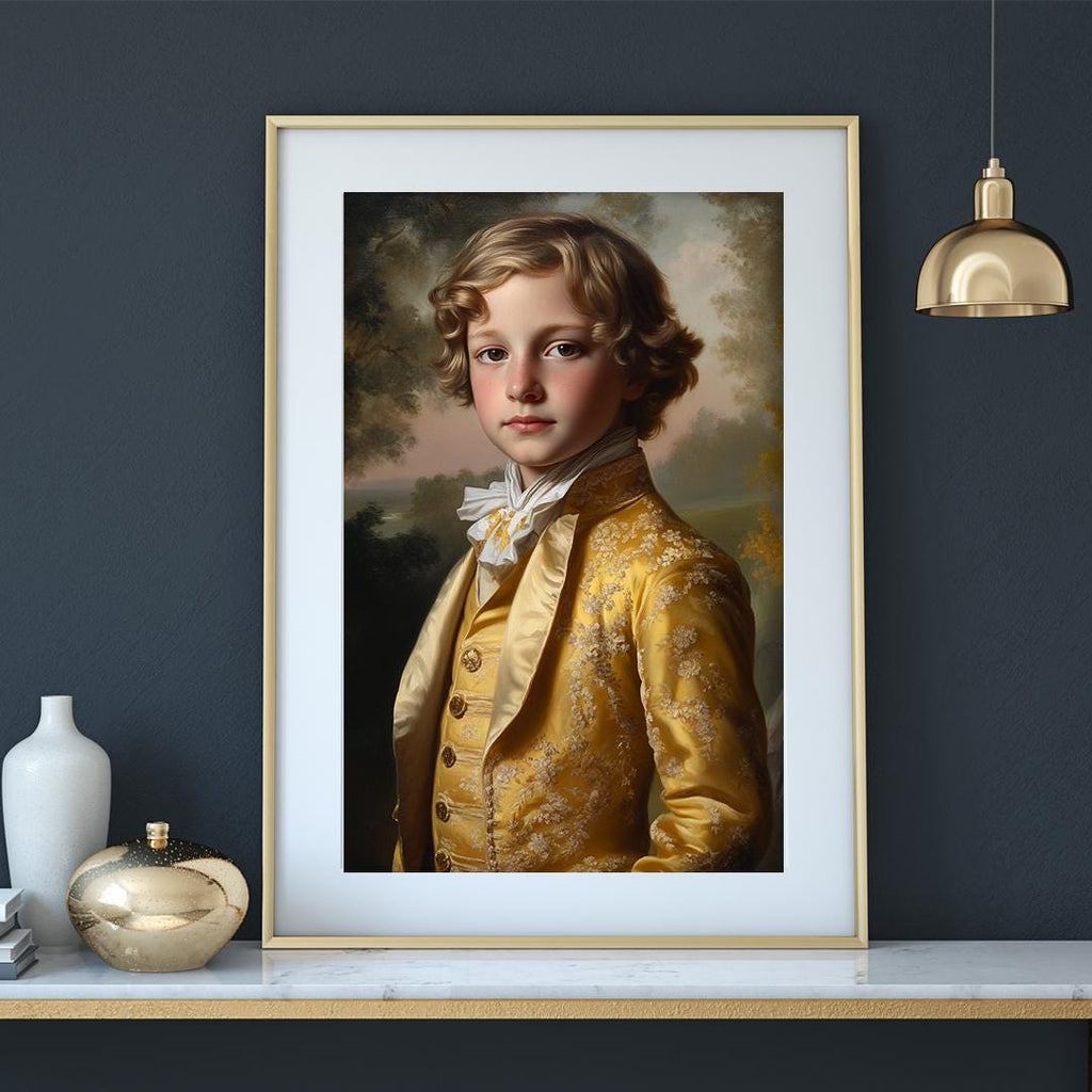 Royal Boy Portrait – Custom Noble Gentleman Illustration for Kids | Digital Download