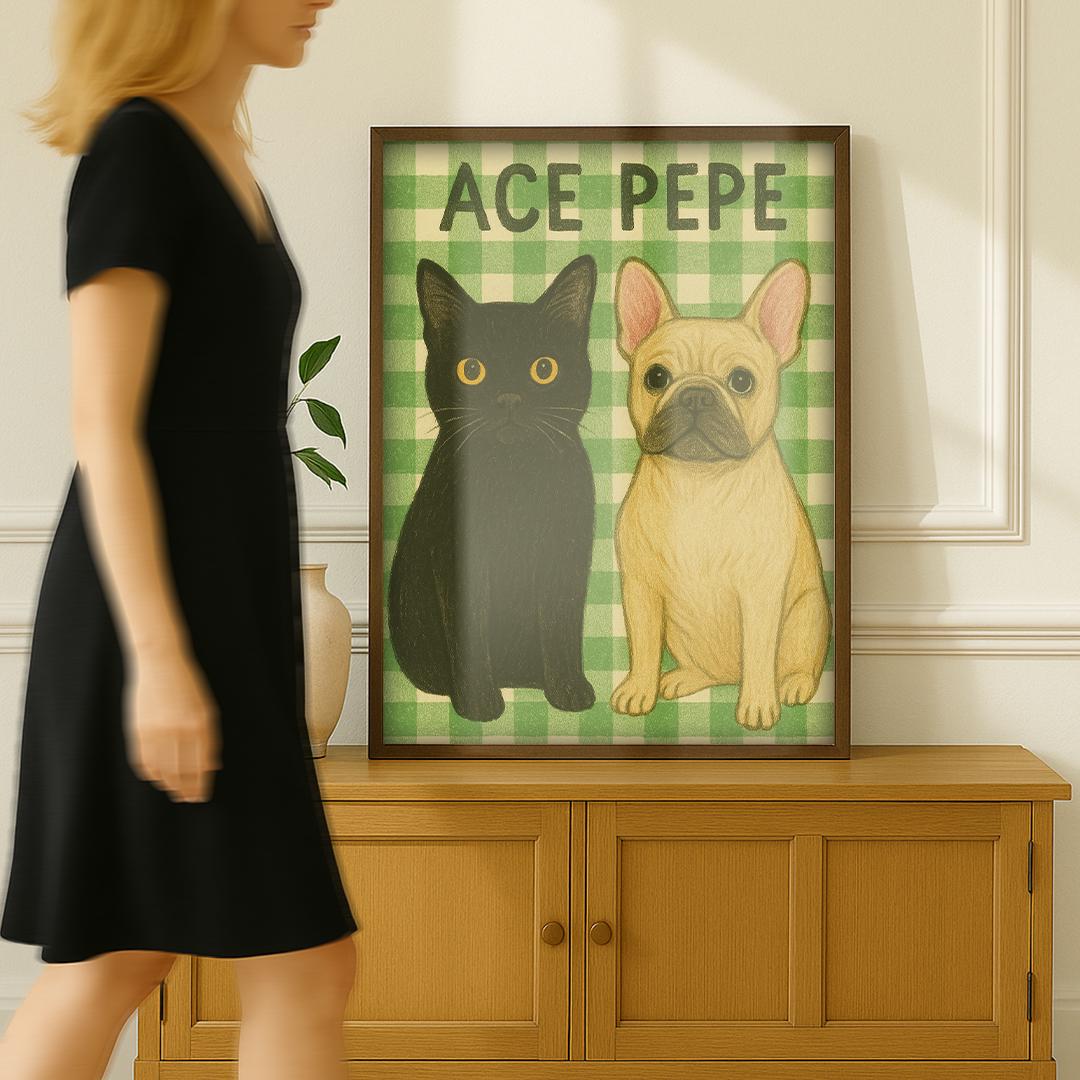Custom Pet Portrait – Funny Crayon-Style Dog Drawing | Digital Hand-Drawn Download