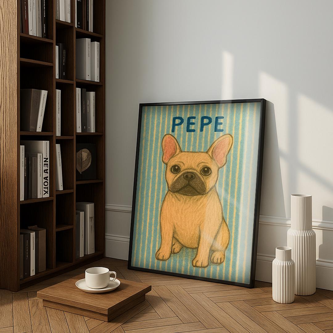 Custom Pet Portrait – Funny Crayon-Style Dog Drawing | Digital Hand-Drawn Download