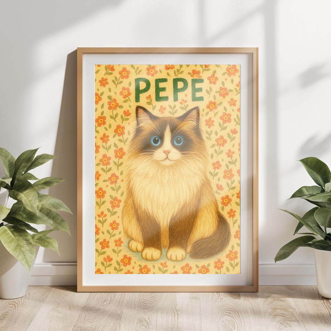 Custom Pet Portrait – Funny Crayon-Style Dog Drawing | Digital Hand-Drawn Download