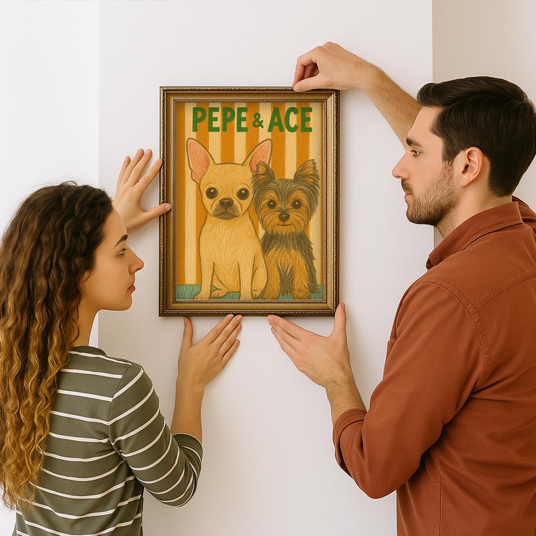 Custom Pet Portrait – Funny Crayon-Style Dog Drawing | Digital Hand-Drawn Download
