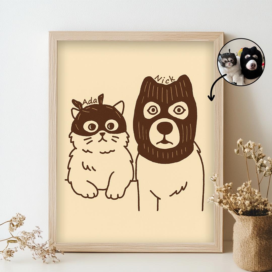 Custom Pet Portrait – Funny Badly Drawn Style | Quirky Dog Art Digital Download