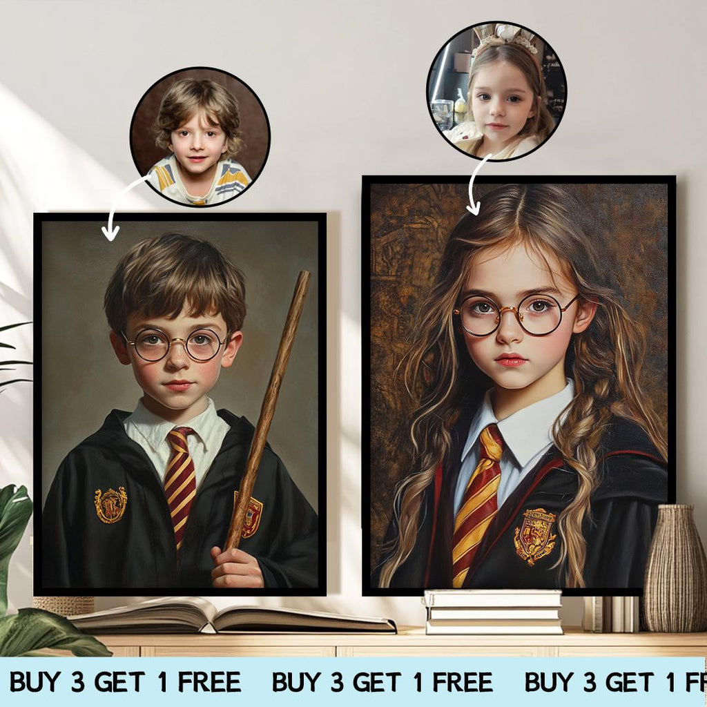 Custom Wizard Portrait – Harry Potter Inspired Art | Magical Character Digital Download