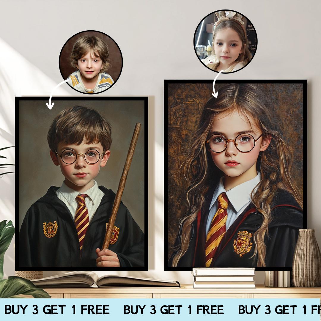 Custom Wizard Portrait – Harry Potter Inspired Art | Magical Character Digital Download