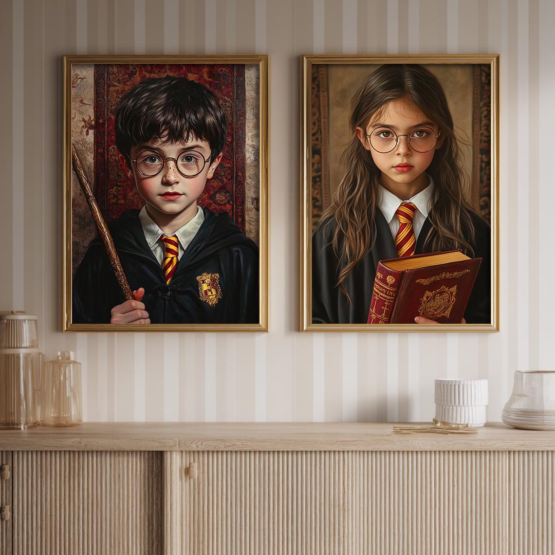 Custom Wizard Portrait – Harry Potter Inspired Art | Magical Character Digital Download