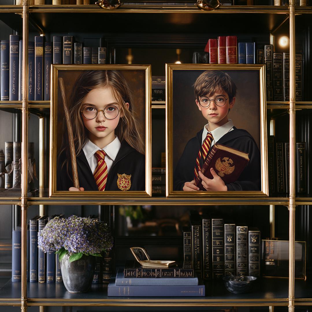 Custom Wizard Portrait – Harry Potter Inspired Art | Magical Character Digital Download