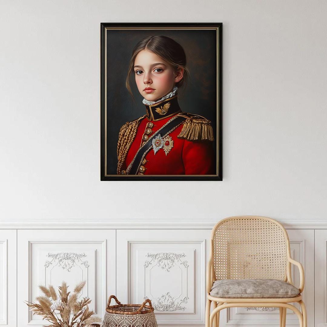 Noble Princess Wall Art – Royal Baby Girl Portrait | Elegant Nursery Digital Download