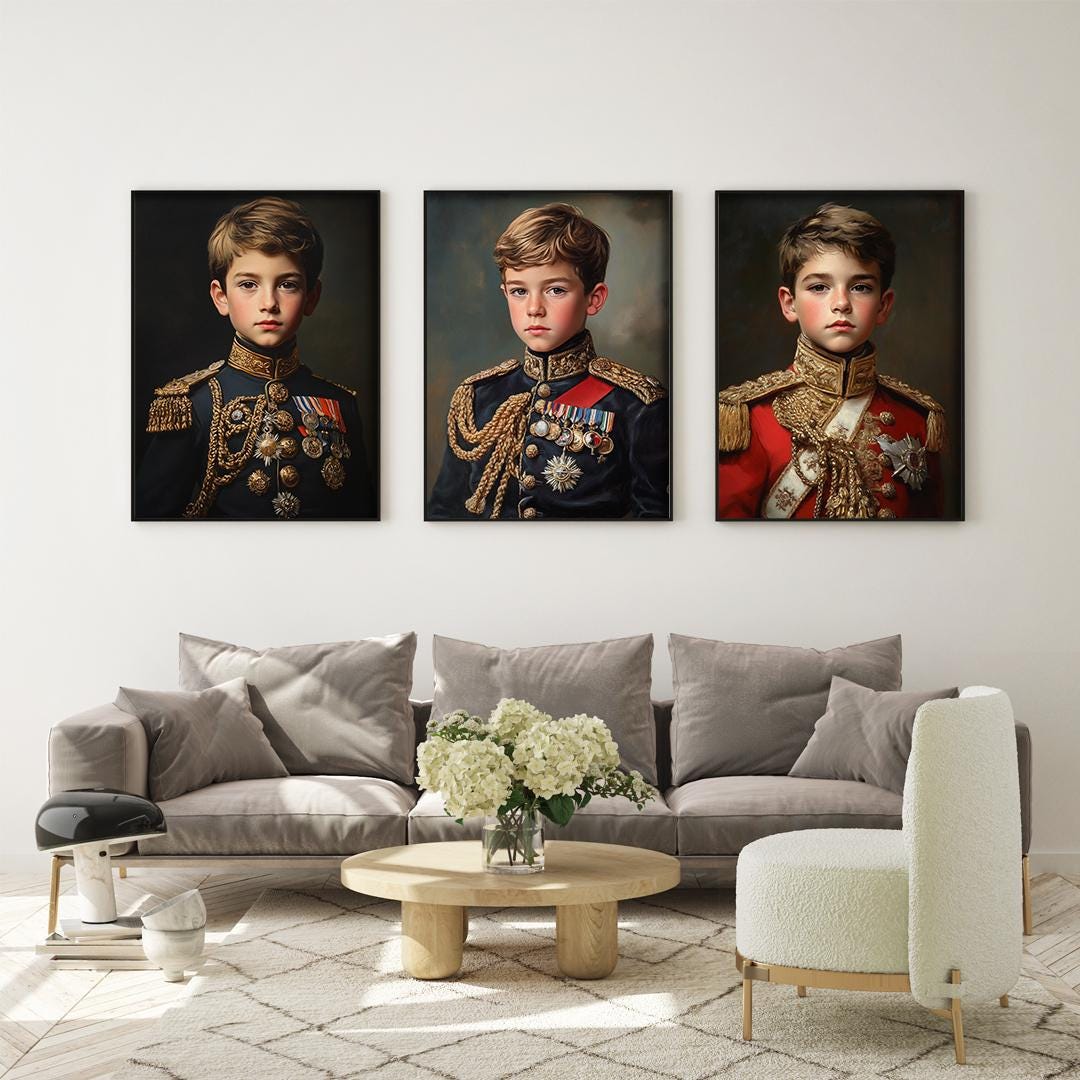 Royal Prince Portrait for Boys – Custom Noble Illustration | Digital Nursery Download