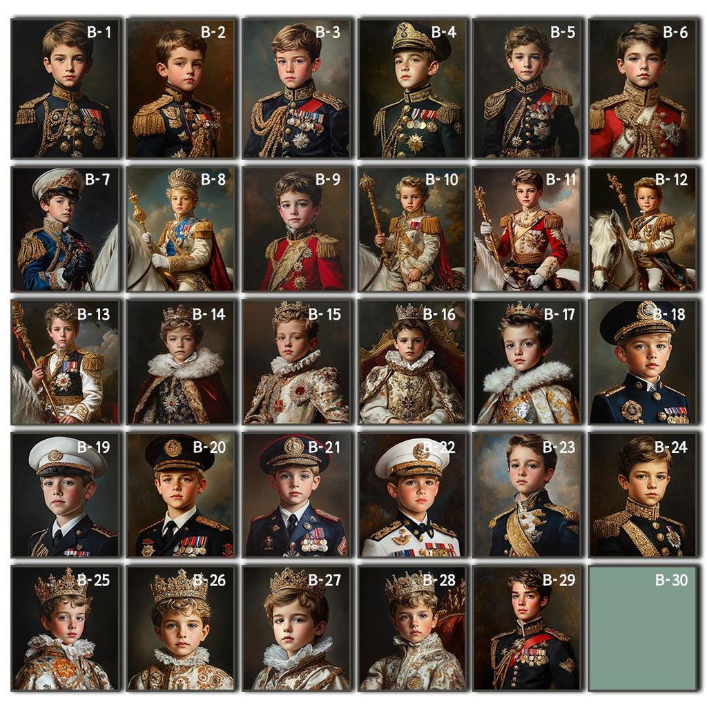 Royal Prince Portrait for Boys – Custom Noble Illustration | Digital Nursery Download