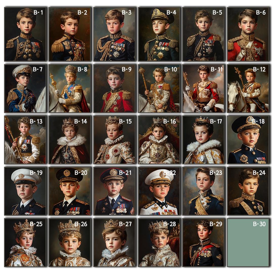 Royal Prince Portrait for Boys – Custom Noble Illustration | Digital Nursery Download