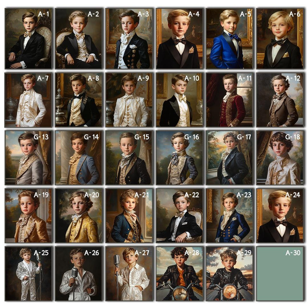 Royal Boy Portrait – Custom Noble Gentleman Illustration for Kids | Digital Download