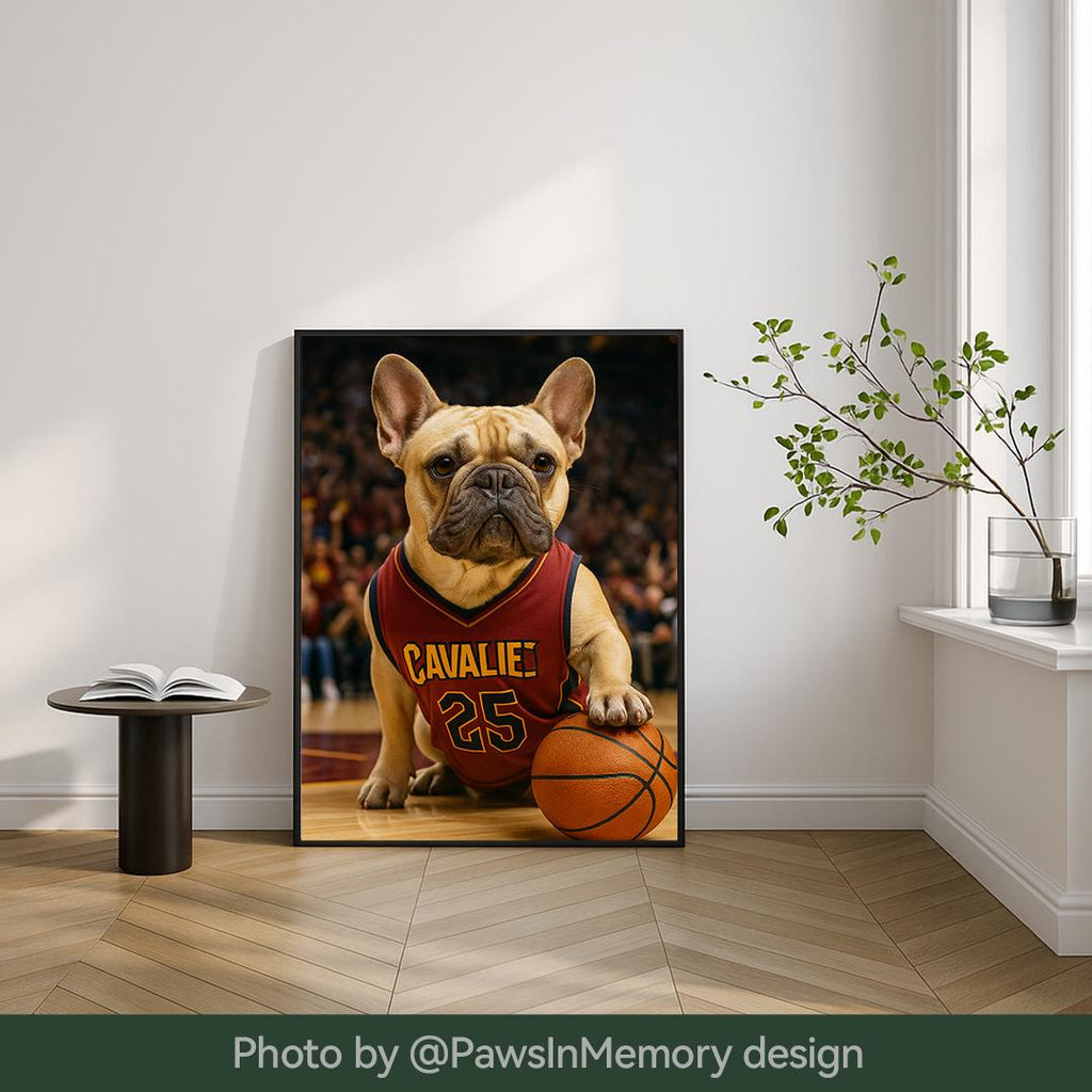 Custom Pet Portrait – Funny Basketball Theme Dog Art | Pro Hoops Digital Download