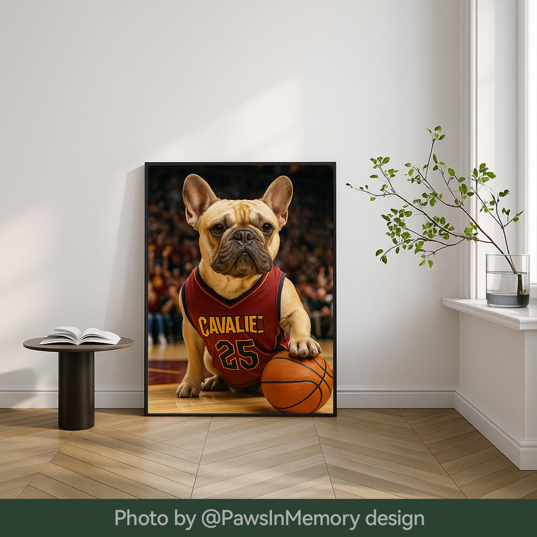 Custom Pet Portrait – Funny Basketball Theme Dog Art | Pro Hoops Digital Download