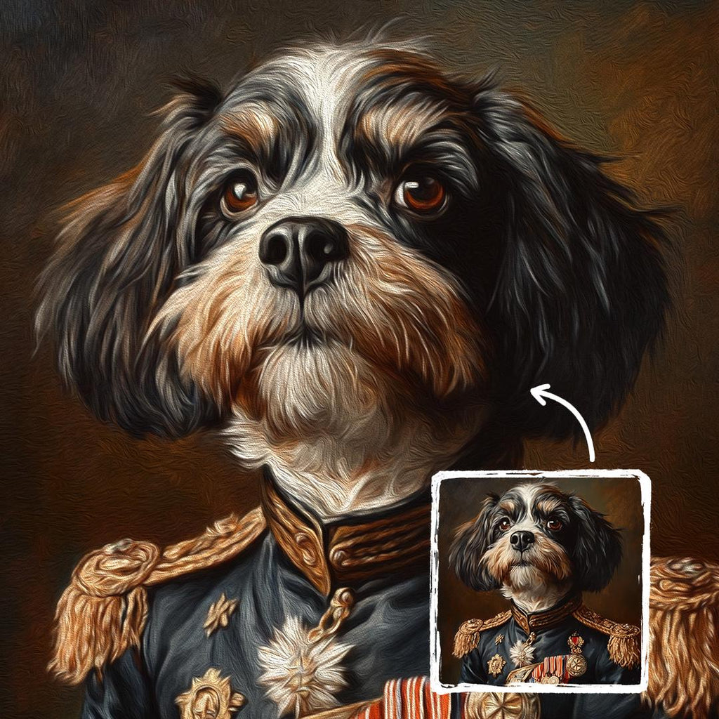 Custom Royal Pet Portrait – King or Queen Theme | Funny Noble Dog Digital Art Download