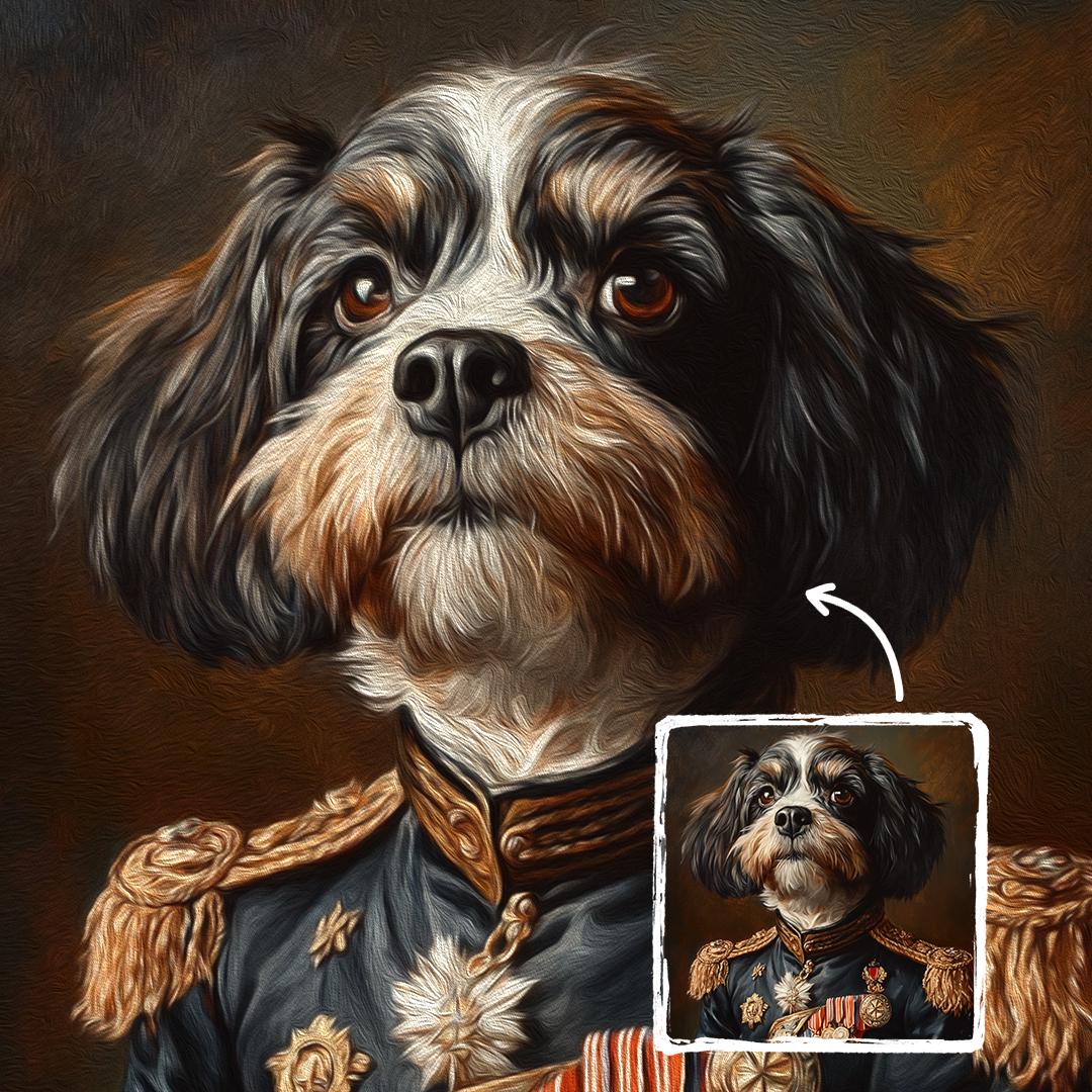 Custom Royal Pet Portrait – King or Queen Theme | Funny Noble Dog Digital Art Download