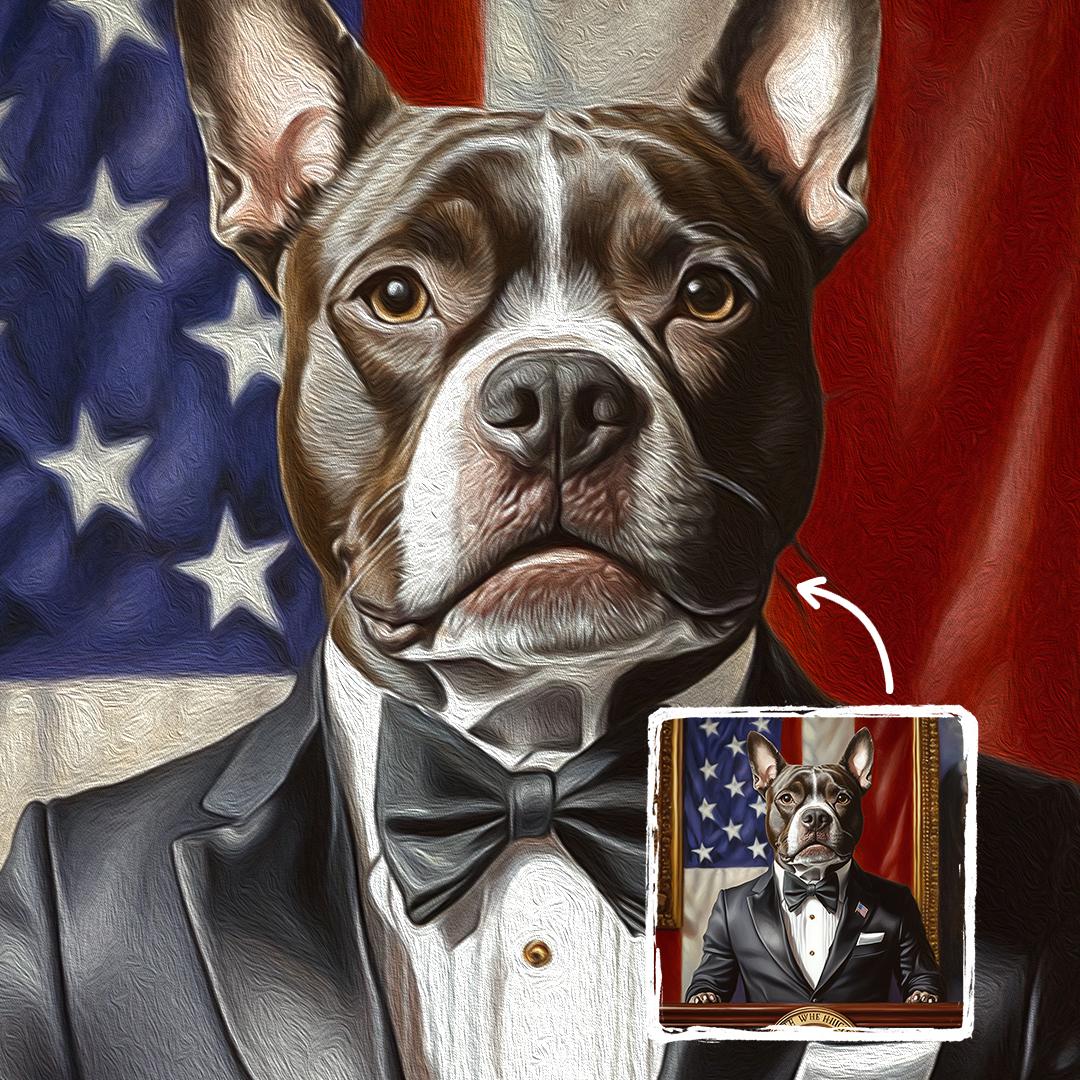 Custom Pet Portrait – Elegant Suit & Tie Dog Art | Formal Wear Digital Download