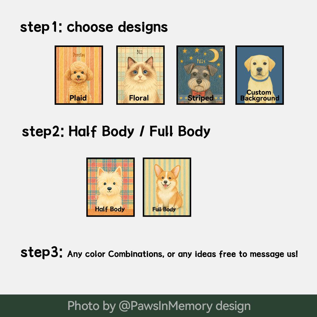Custom Pet Portrait – Retro Crayon Style | Vintage Hand-Drawn Dog Art Digital Download