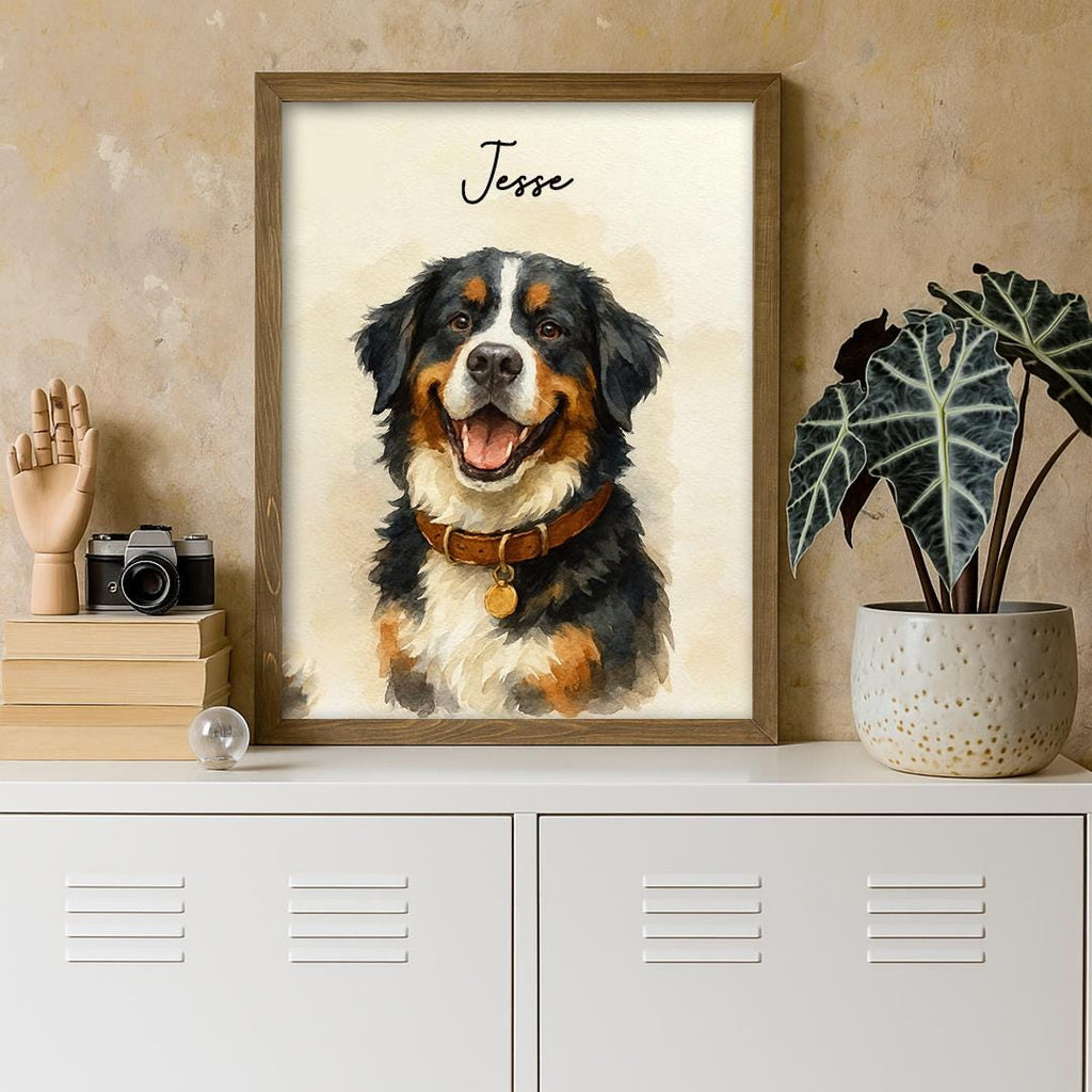 Custom Pet Portrait – Watercolor Style Dog Art | Hand-Painted Look Digital Download