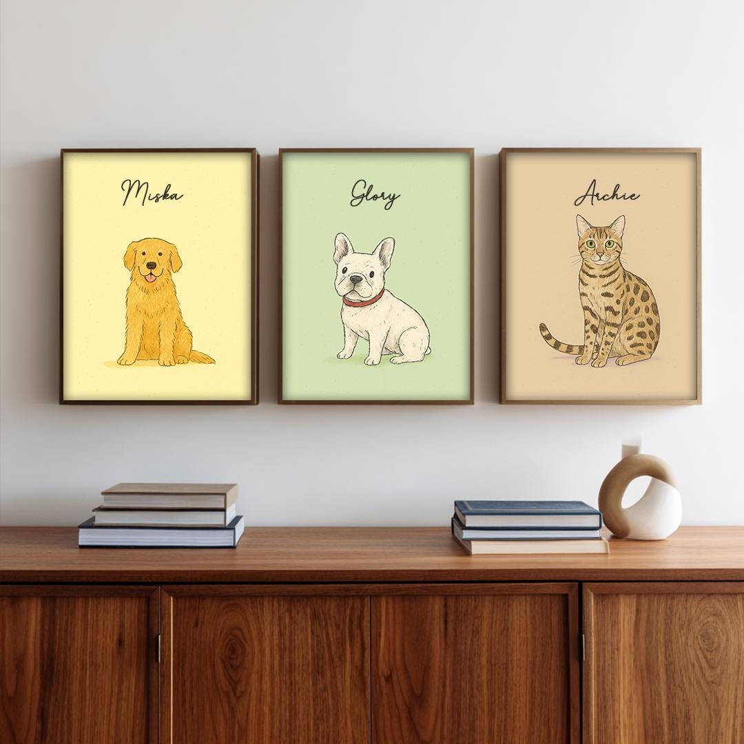 Custom Pet Portrait – Colorful Comic Style | Cartoon Dog Art Digital Download