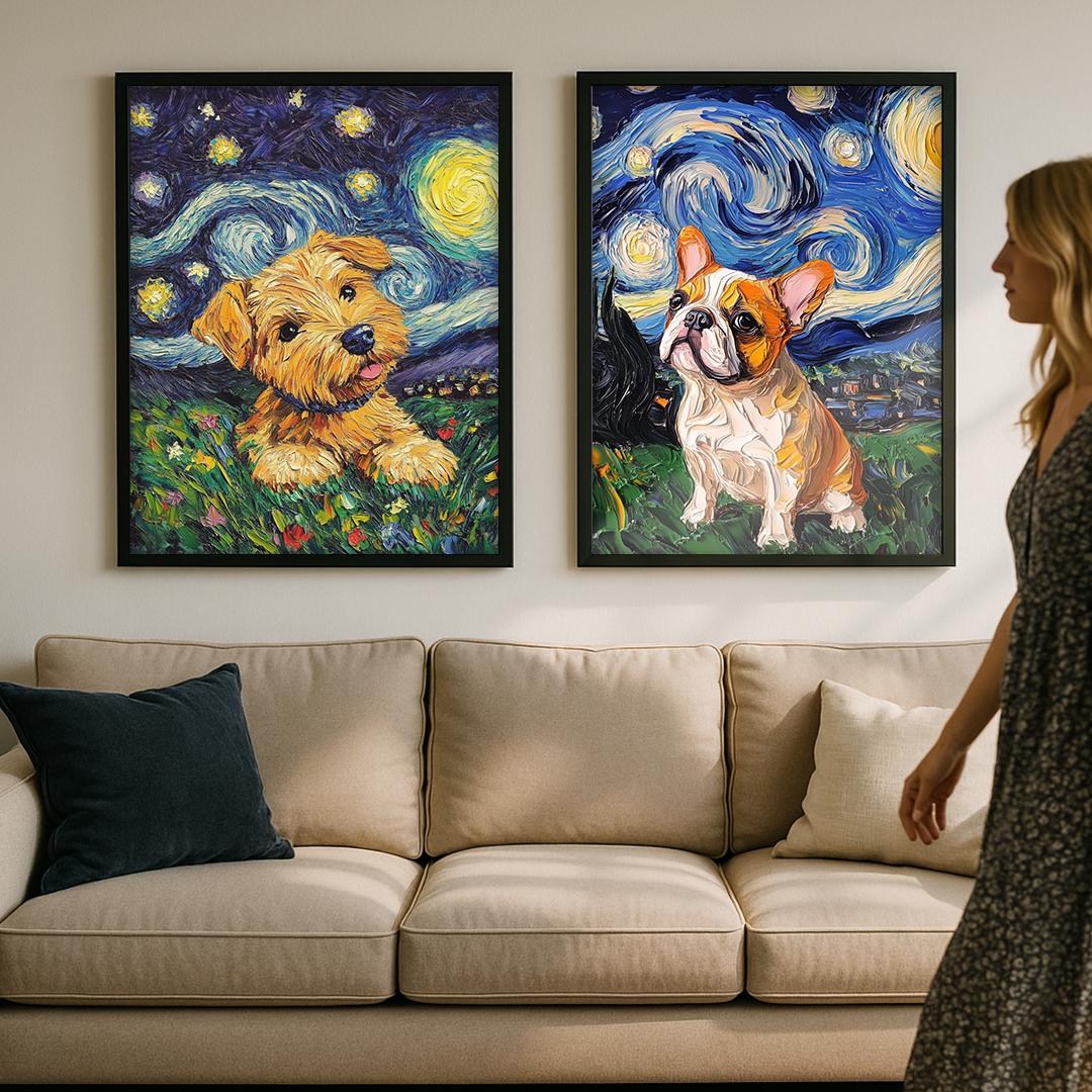 Custom Pet Portrait – Classic Oil Painting Style | Regal Dog Art Digital Download