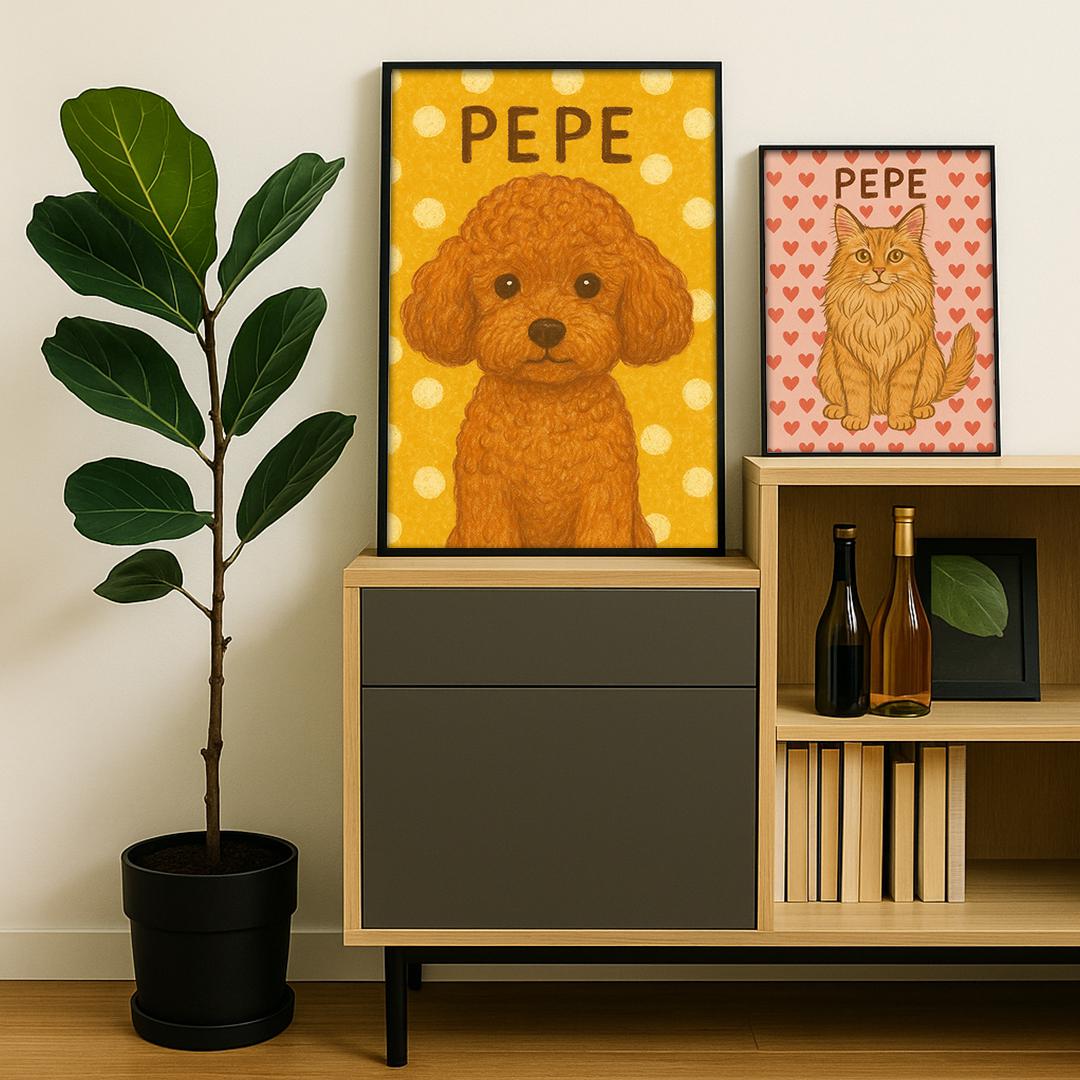 Custom Pet Portrait – Funny Crayon-Style Dog Drawing | Digital Hand-Drawn Download