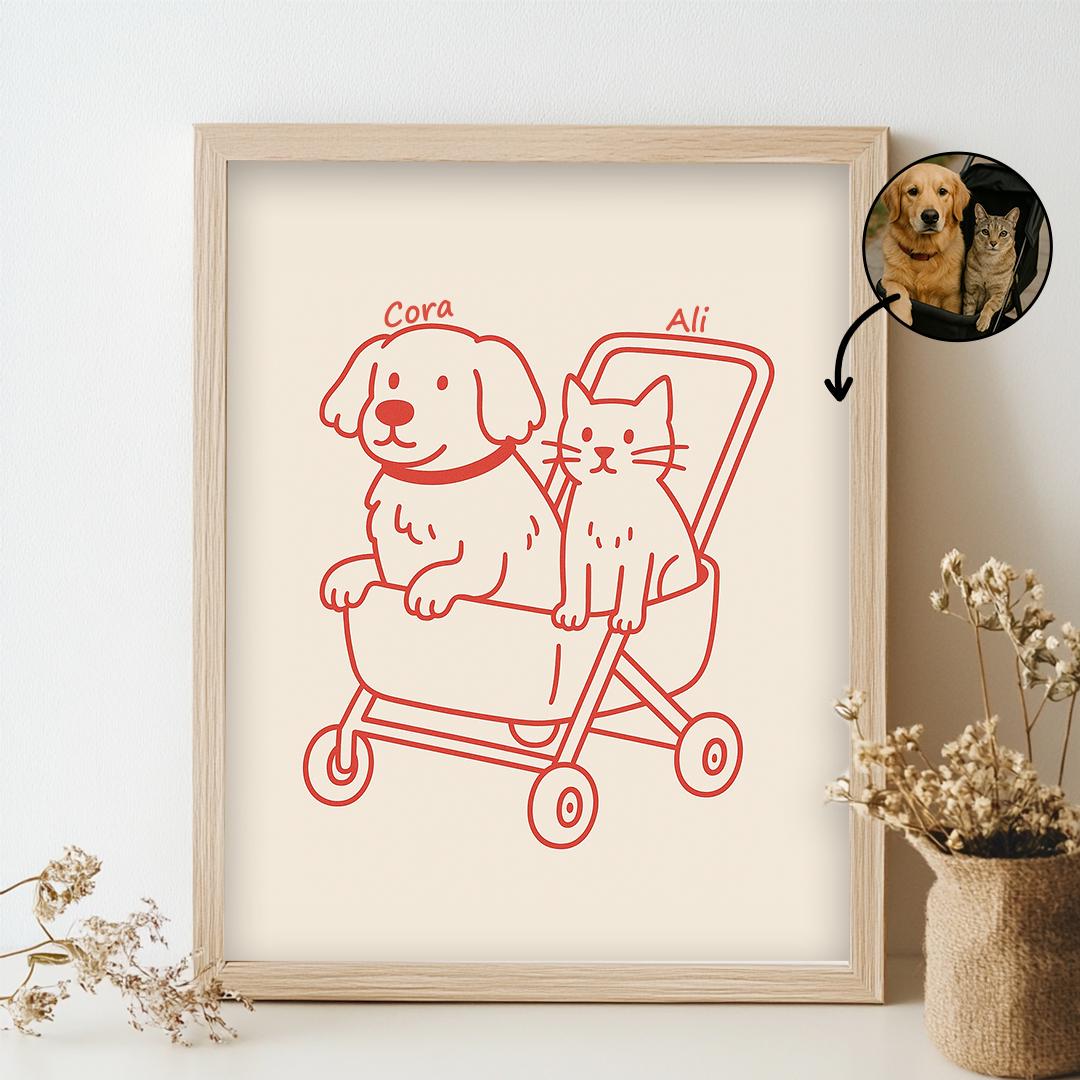 Custom Pet Portrait – Funny Badly Drawn Style | Quirky Dog Art Digital Download