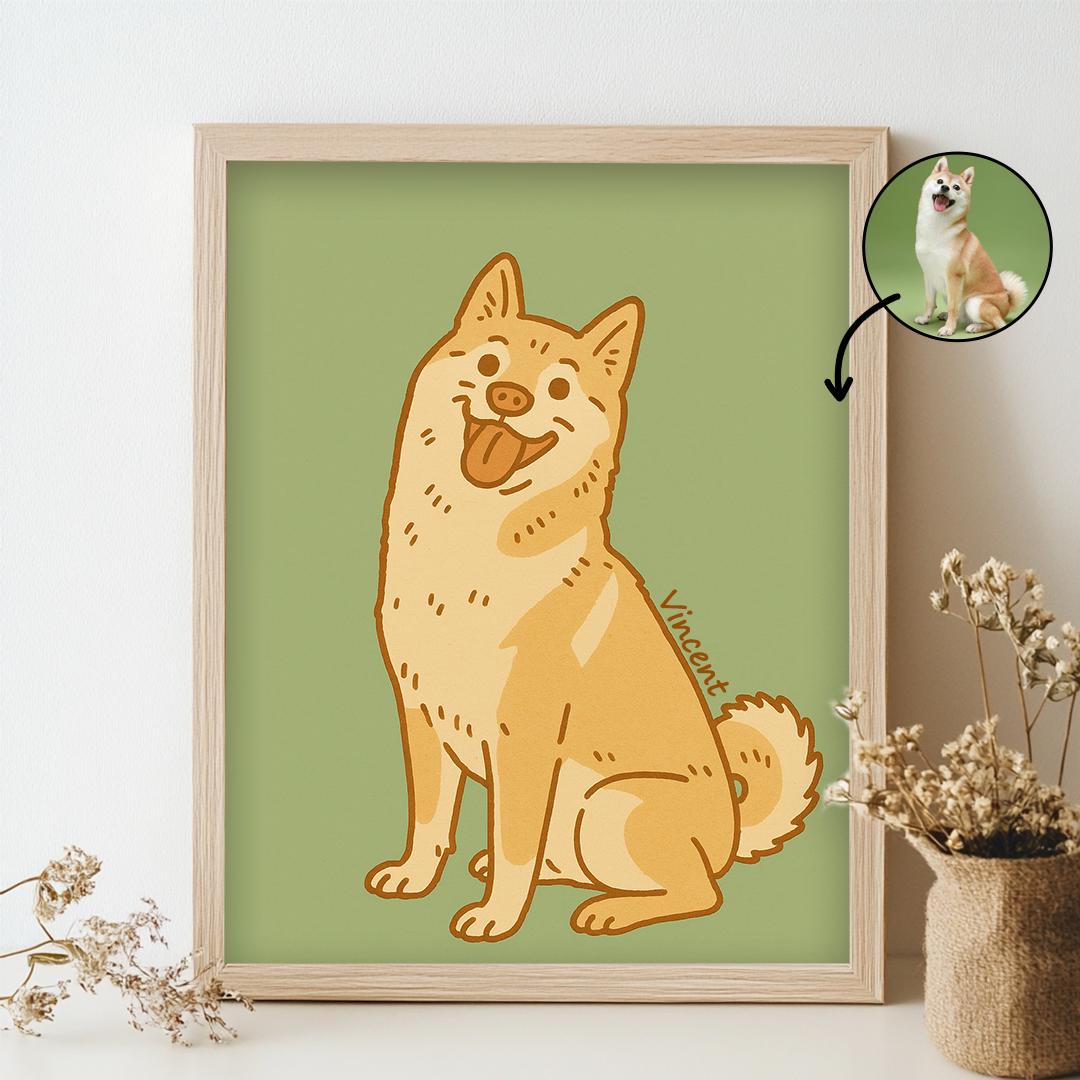 Custom Pet Portrait – Funny Badly Drawn Style | Quirky Dog Art Digital Download
