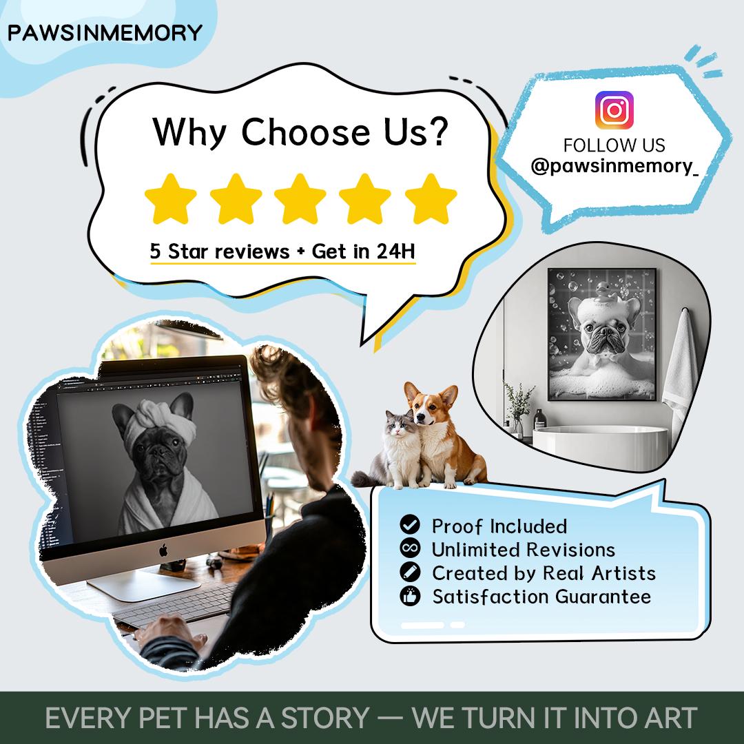Custom Pet Portrait – Retro Crayon Style | Vintage Hand-Drawn Dog Art Digital Download