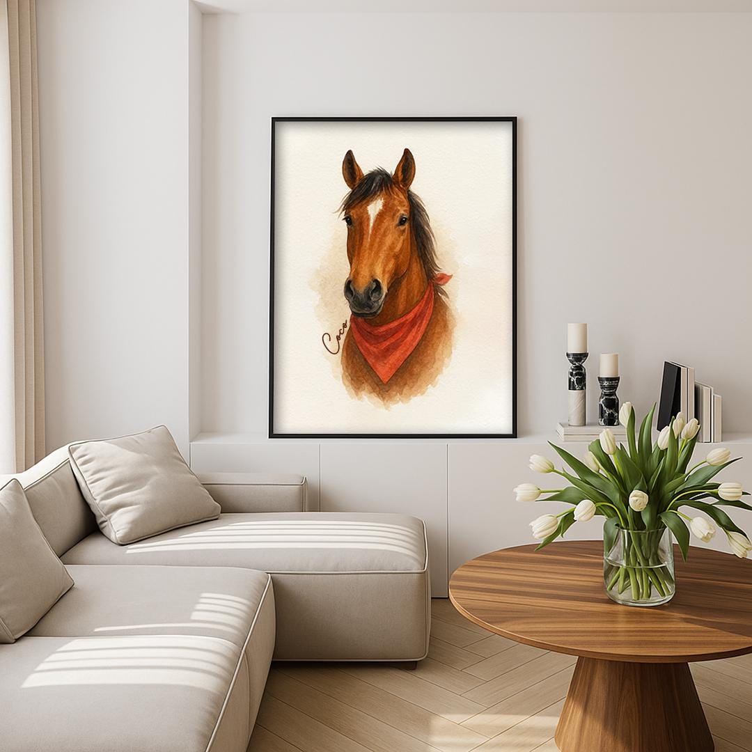 Custom Pet Portrait – Hand-Painted Watercolor Style | Elegant Dog Art Digital Download