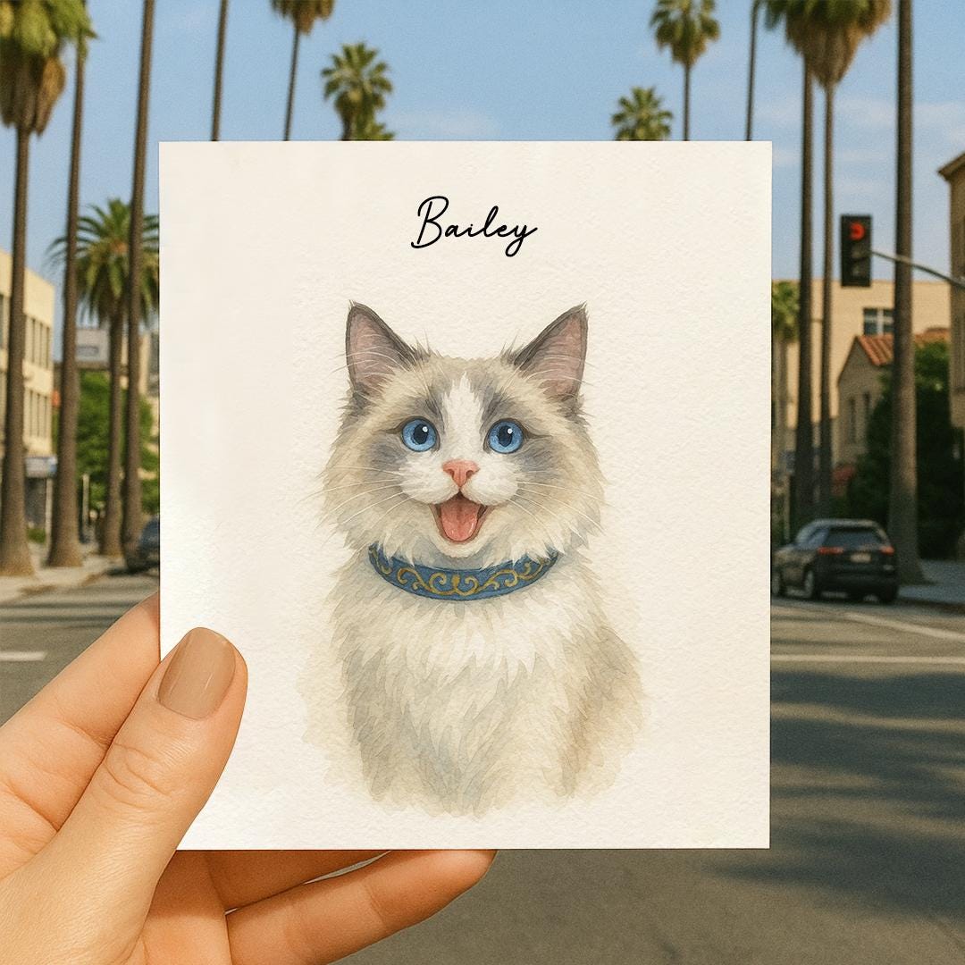 Custom Pet Portrait – Watercolor Style Dog Art | Hand-Painted Look Digital Download