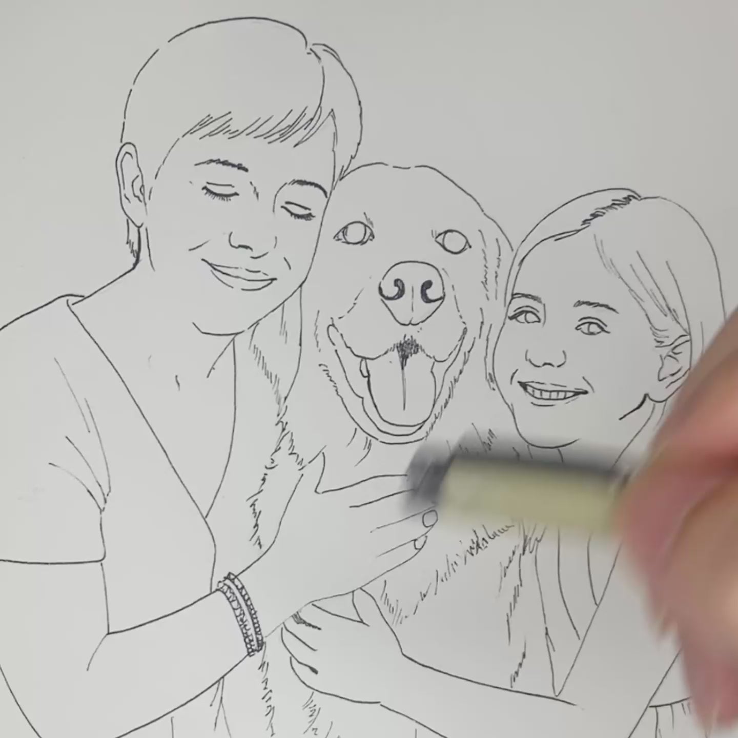 Custom Watercolor Portrait – Personalized People & Pet Illustration from Your Photo | Digital Download